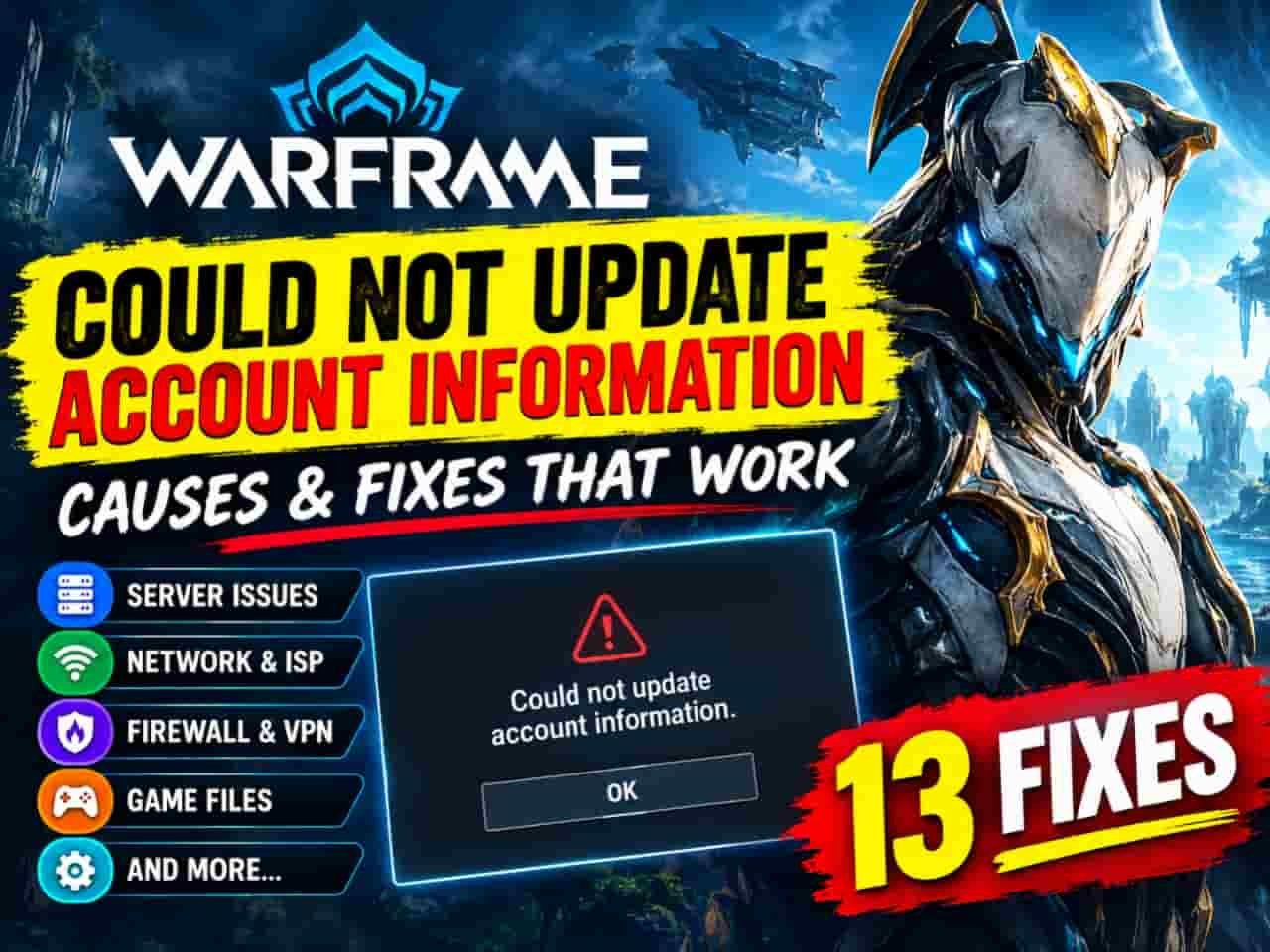 Warframe Could Not Update Account Information